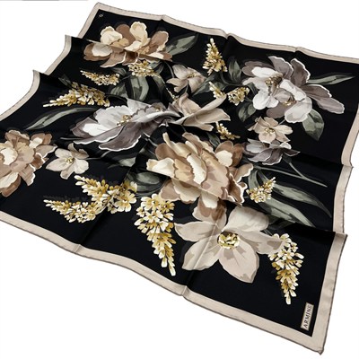 Armine İpek Eşarp 2026 Kış - 9414-05 Siyah Taş Twill