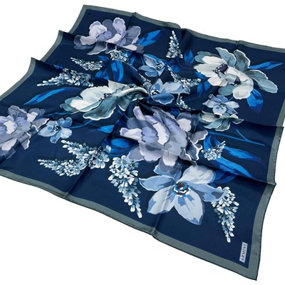 Armine İpek Eşarp 2026 Kış - 9414-52 Lacivert Mavi Twill