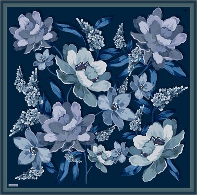 Armine İpek Eşarp 2026 Kış - 9414-52 Mavi Lacivert Sura