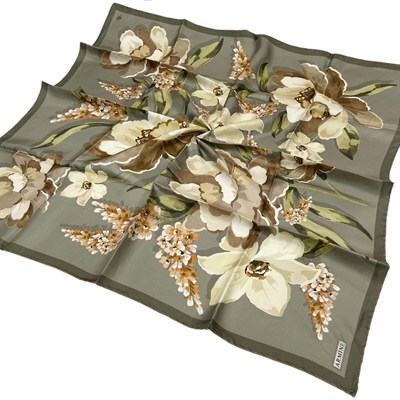 Armine İpek Eşarp 2026 Kış - 9414-81 Yağ Yeşili Twill