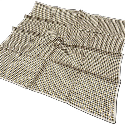 Armine İpek Eşarp 2026 Kış - 9417-31 Gri Füme Sarı Twill