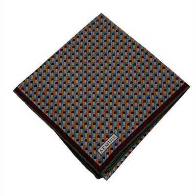 Armine İpek Eşarp 2026 Kış - 9417-52 Bordo Kiremit Yeşil Twill