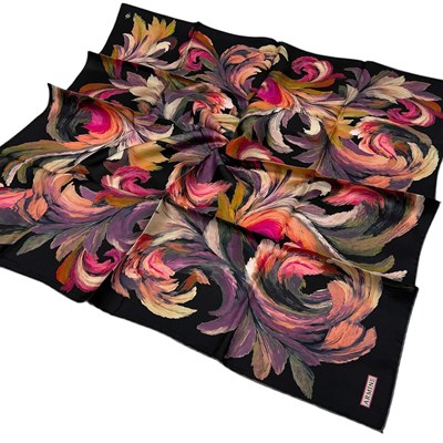 Armine İpek Eşarp 2026 Kış - 9423-36 Siyah Pembe Twill