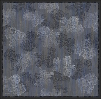 Armine İpek Eşarp 2026 Kış - 9428-02 Gri Mavi Twill