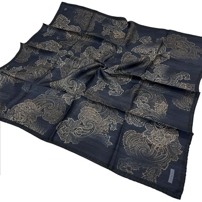 Armine İpek Eşarp 2026 Kış - 9428-05 Lacivert Gold Twill