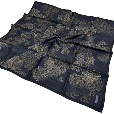 Armine İpek Eşarp 2026 Kış - 9428-05 Lacivert Sarı Sura