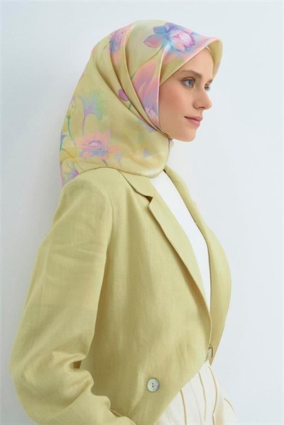 Armine İpek Eşarp 2026 Yaz - 9505-05 Sarı Sura