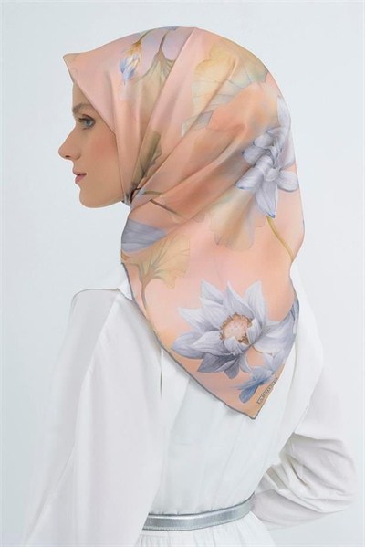 Armine İpek Eşarp 2026 Yaz - 9505-83 Somon Gri Sura