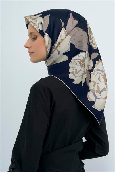 Armine İpek Eşarp 2026 Yaz - 9509-10 Lacivert Twill