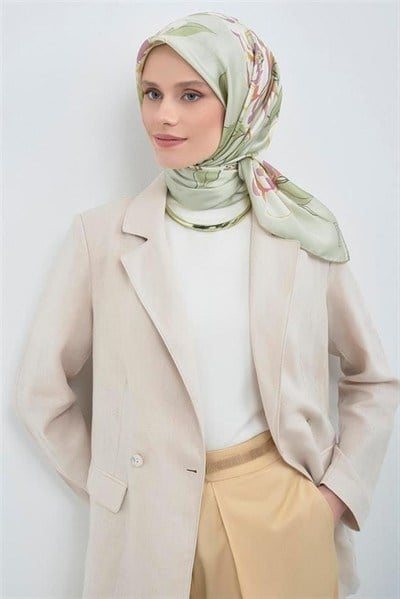 Armine İpek Eşarp 2026 Yaz - 9509-33 Mint Yeşili Twill