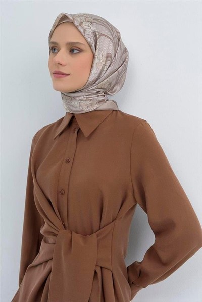Armine İpek Eşarp 2026 Yaz - 9512-01 Bej Twill