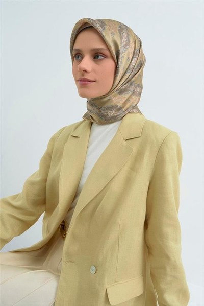 Armine İpek Eşarp 2026 Yaz - 9522-83 Soft Yeşil Twill
