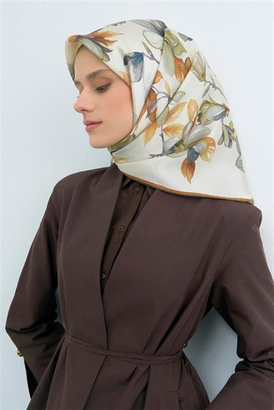 Armine İpek Eşarp 2026 Yaz - 9524-84 Ekru Twill