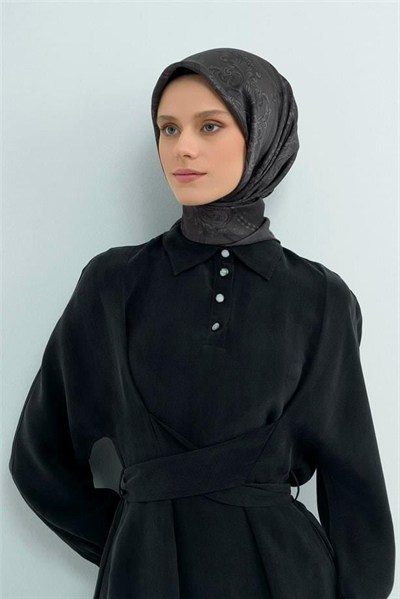 Armine İpek Eşarp 2026 Yaz - 9537-80 Füme Twill