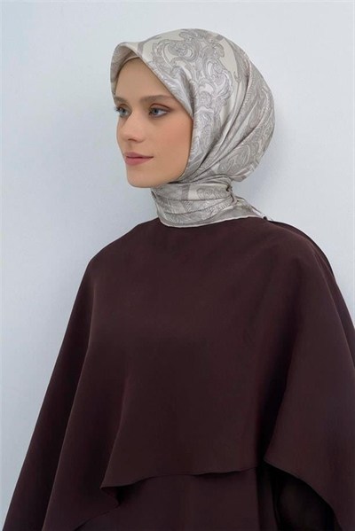 Armine İpek Eşarp 2026 Yaz - 9537-83 Ekru Taş Sura