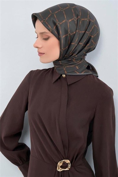Armine İpek Eşarp 2026 Yaz - 9538-54 Füme Twill