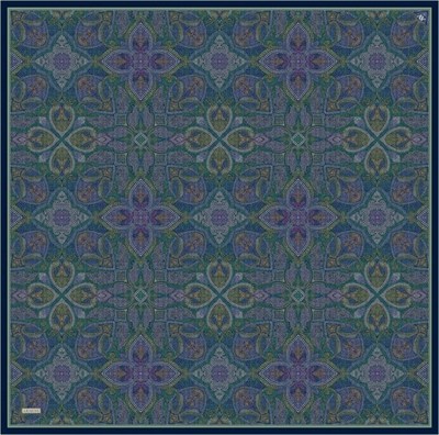 Armine İpek Eşarp 2026 Yaz - 9540-80 Yeşil Mor Twill