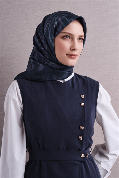 Armine İpek Eşarp 2027 Kış - 9600-31 Lacivert Twill