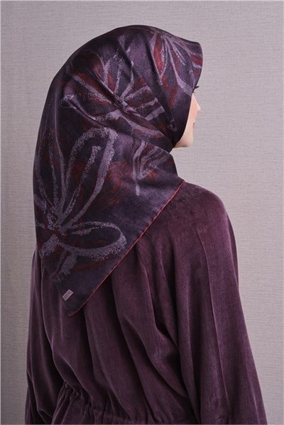 Armine İpek Eşarp 2027 Kış - 9600-34 Mürdüm Twill