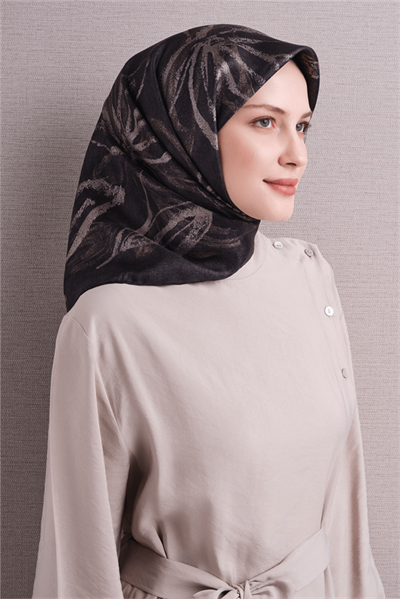 Armine İpek Eşarp 2027 Kış - 9600-52 Antrasit Sura
