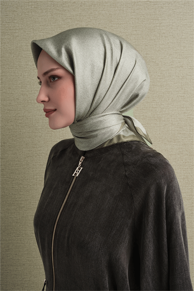 Armine İpek Eşarp 2027 Kış - 9601-32 Açık Yeşil Twill