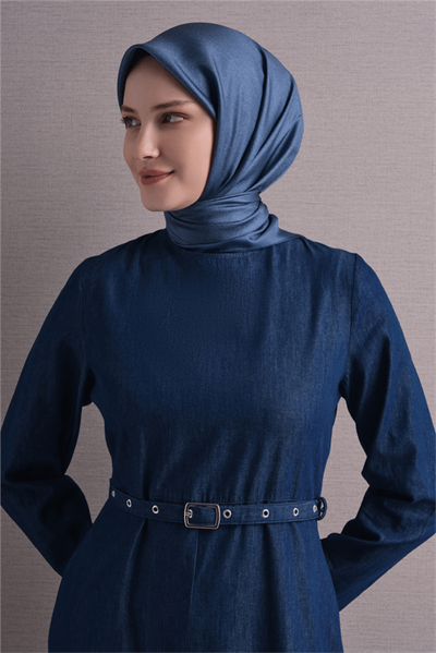 Armine İpek Eşarp 2027 Kış - 9601-81 Kot Mavi Sura