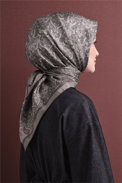 Armine İpek Eşarp 2027 Kış - 9609-08 Vizon Twill