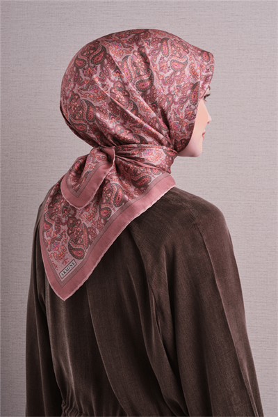 Armine İpek Eşarp 2027 Kış - 9609-51 Pembe Twill