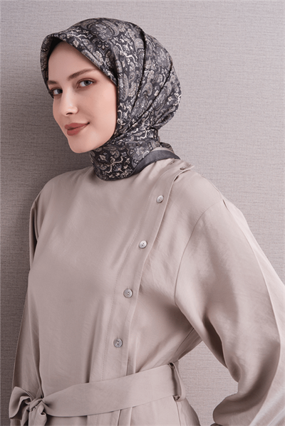 Armine İpek Eşarp 2027 Kış - 9609-84 Füme Twill
