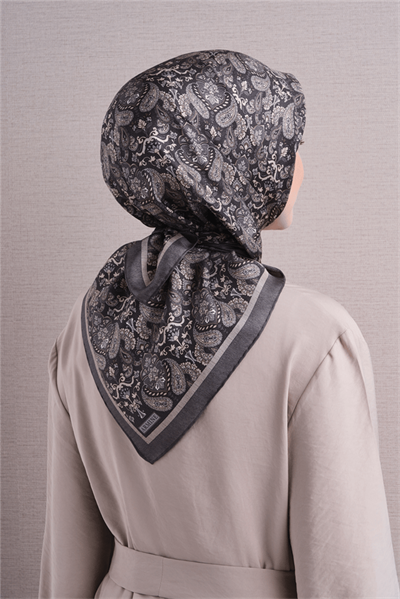 Armine İpek Eşarp 2027 Kış - 9609-84 Füme Twill