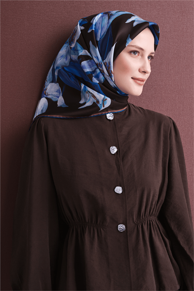 Armine İpek Eşarp 2027 Kış - 9620-51 Acı Kahve Twill