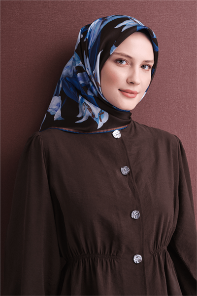 Armine İpek Eşarp 2027 Kış - 9620-51 Acı Kahve Twill