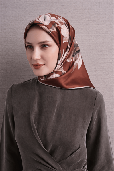 Armine İpek Eşarp 2027 Kış - 9620-54 Kiremit Twill