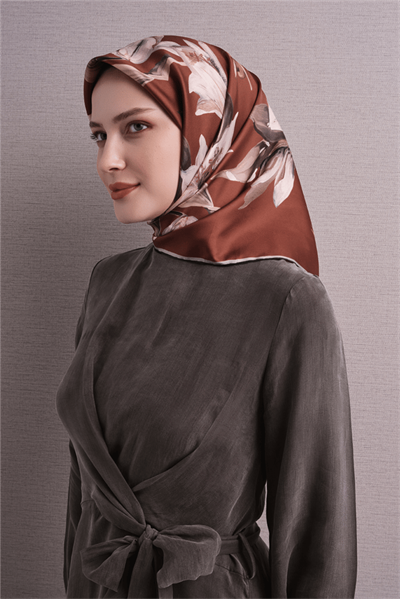 Armine İpek Eşarp 2027 Kış - 9620-54 Kiremit Twill