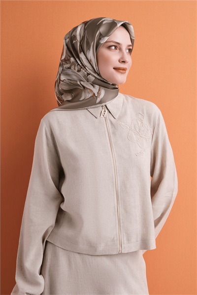 Armine İpek Eşarp 2027 Kış - 9620-55 Latte Sura