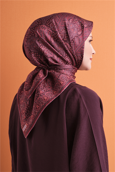 Armine İpek Eşarp 2027 Kış - 9631-33 Bordo Twill