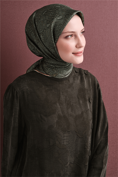 Armine İpek Eşarp 2027 Kış - 9631-52 Haki Twill