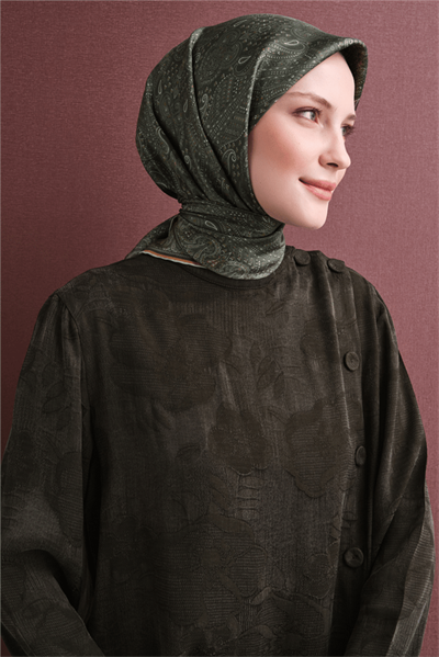 Armine İpek Eşarp 2027 Kış - 9631-52 Haki Twill