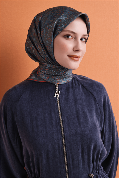 Armine İpek Eşarp 2027 Kış - 9631-53 Koyu Turkuaz Sura