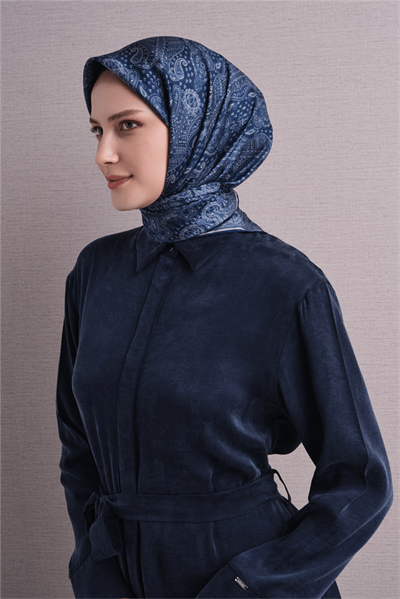 Armine İpek Eşarp 2027 Kış - 9631-84 Lacivert Twill