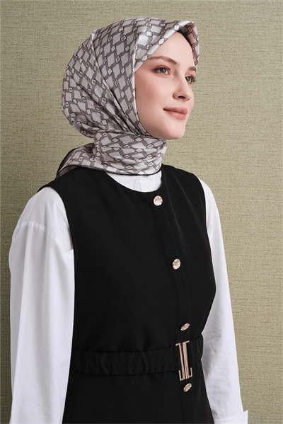 Armine İpek Eşarp 2027 Kış - 9636-01 Ekru Twill