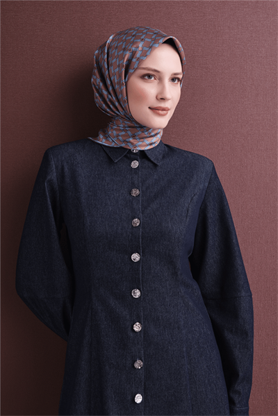 Armine İpek Eşarp 2027 Kış - 9636-07 Kahve Twill