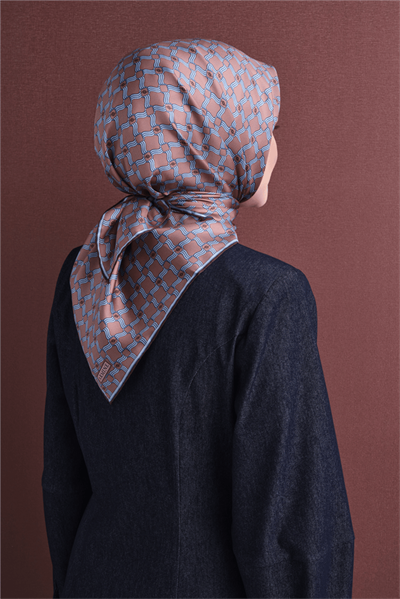Armine İpek Eşarp 2027 Kış - 9636-07 Kahve Twill