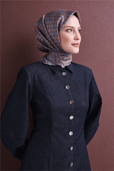 Armine İpek Eşarp 2027 Kış - 9636-07 Kahve Twill