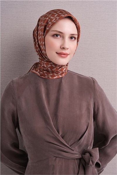 Armine İpek Eşarp 2027 Kış - 9636-33 Tarçın Twill