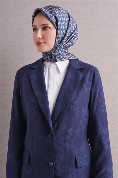 Armine İpek Eşarp 2027 Kış - 9636-34 İndigo Twill
