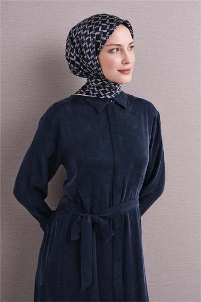 Armine İpek Eşarp 2027 Kış - 9636-57 Lacivert Twill