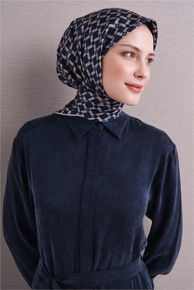 Armine İpek Eşarp 2027 Kış - 9636-57 Lacivert Twill