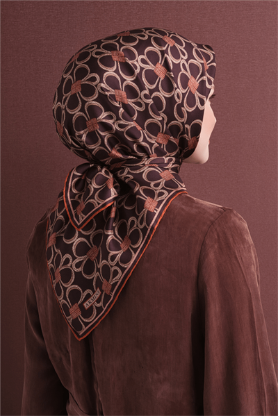 Armine İpek Eşarp 2027 Kış - 9638-03 Acı Kahve Twill