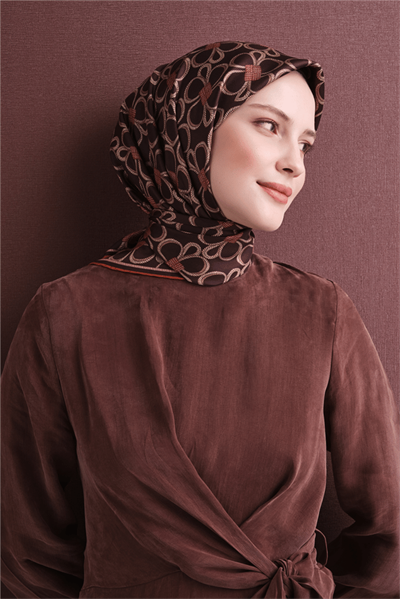 Armine İpek Eşarp 2027 Kış - 9638-03 Acı Kahve Twill